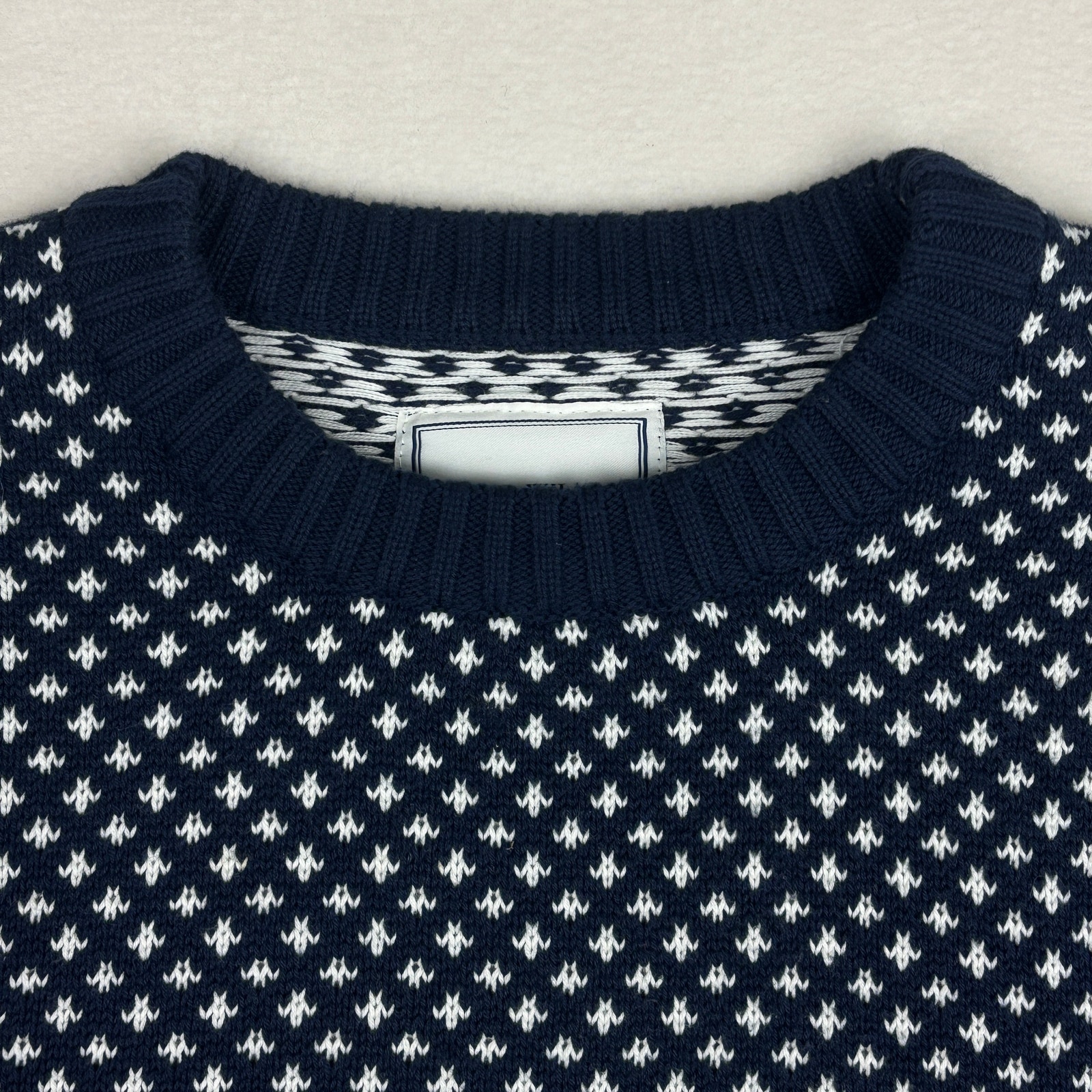 Long Wharf Supply Co Edgartown Seawell Crew Sweater Navy White Men's Xxl — image 4 of 8